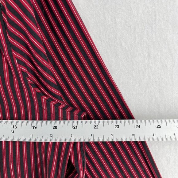EXPRESS1MX Button-Up Shirt Mens 15.5 Red Vertical Stripe Collared Long Sleeve - Picture 3 of 10